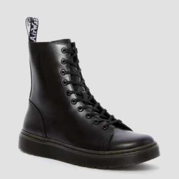 Dr. Martens ZANIEL Black Brando Leather Lace-Up Boots - Picture 1 of 5